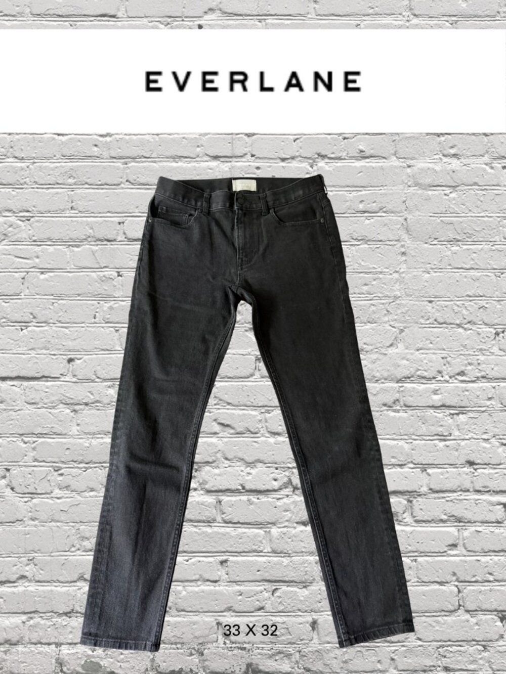 Everlane Men's Slim Jeans 33x32 Washed Black Stretch Denim